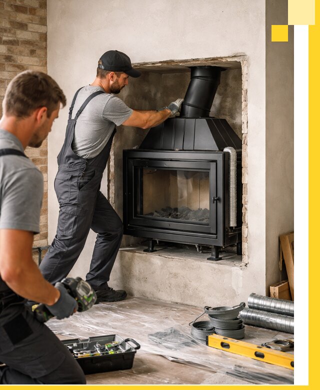 Установка каминных топок в Красноуфимске: монтаж, подключение