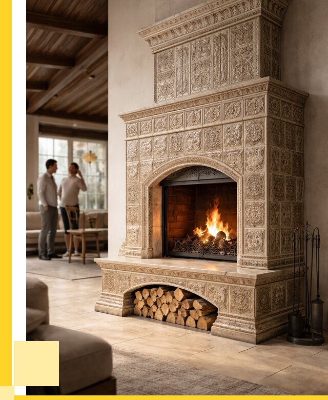 Купить изразцовый камин в Красноуфимске от 253925 р. | ЭриданКрф