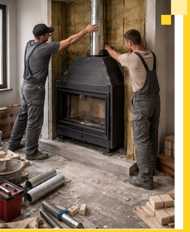 Изготовление и монтаж закрытых каминов в Красноуфимске под ключ