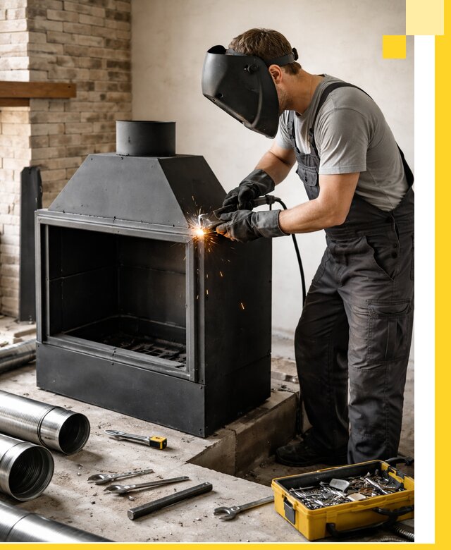 Продажа и установка металлических каминов в Красноуфимске под ключ