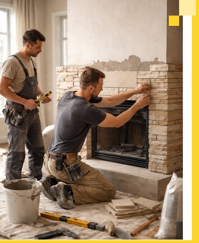 Установка и монтаж каминов для загородного дома в Красноуфимске