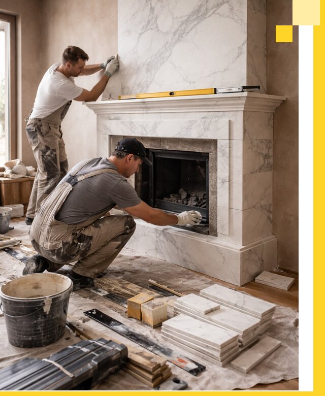 Отделка каминов в Красноуфимске качественные облицовочные работы