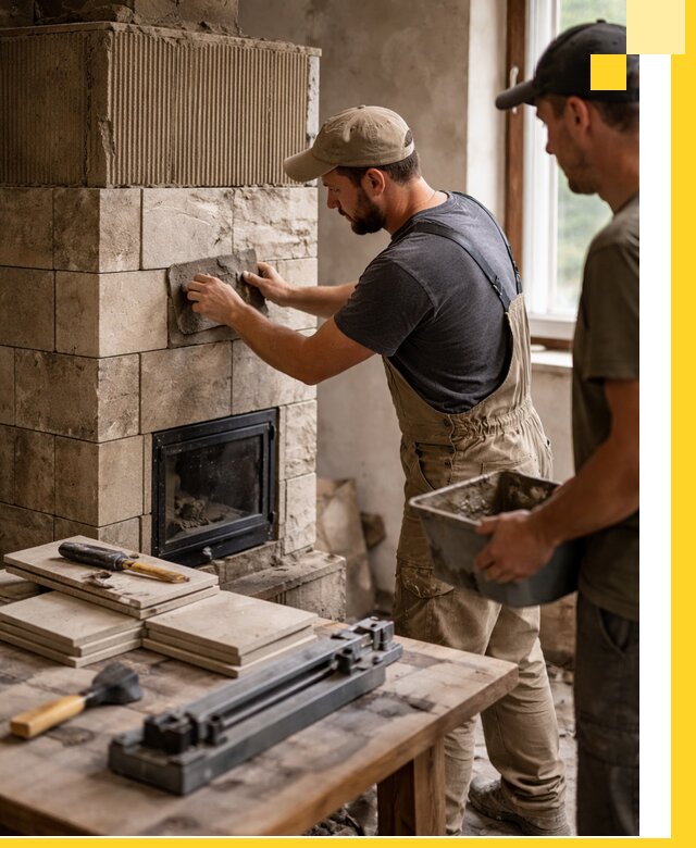 Профессиональная облицовка печей в Красноуфимске: керамика и камень