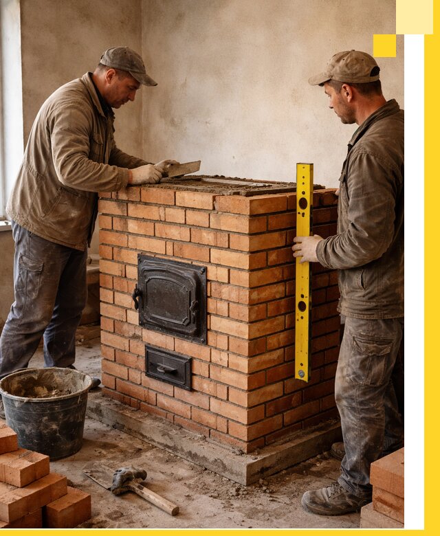 Отопительные печи под ключ в Красноуфимске, установка и сборка