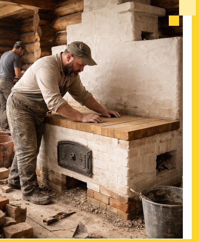 Проектирование и установка русской печи с лежанкой в Красноуфимске