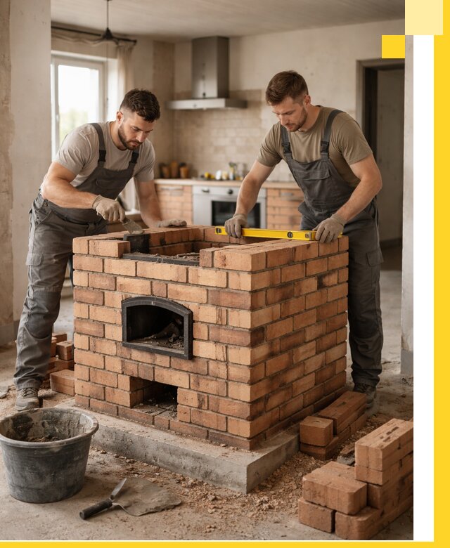 Установка и монтаж печей в частном доме в Красноуфимске под ключ