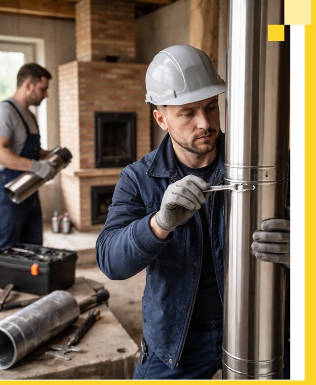 Профессиональный монтаж дымоходов для печей в Красноуфимске