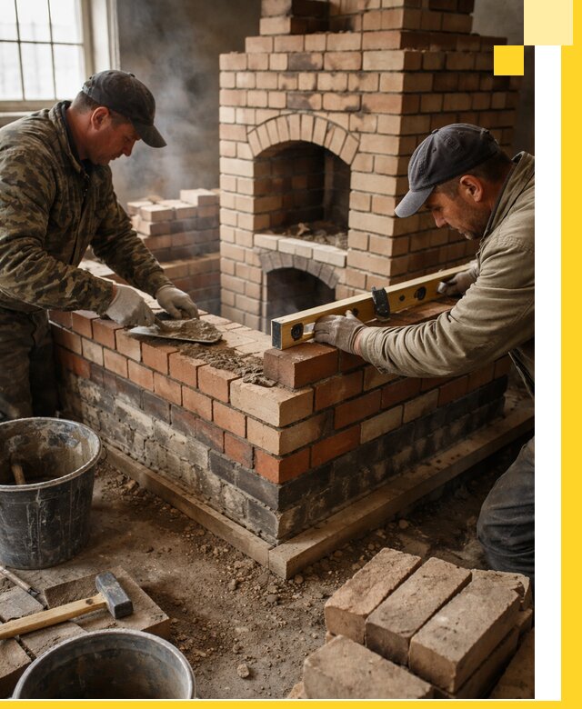 Изготовление и монтаж печей и каминов из кирпича в Красноуфимске