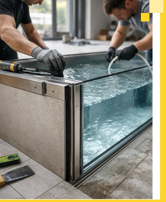 Проектирование и монтаж стеклянных бассейнов в Красноуфимске