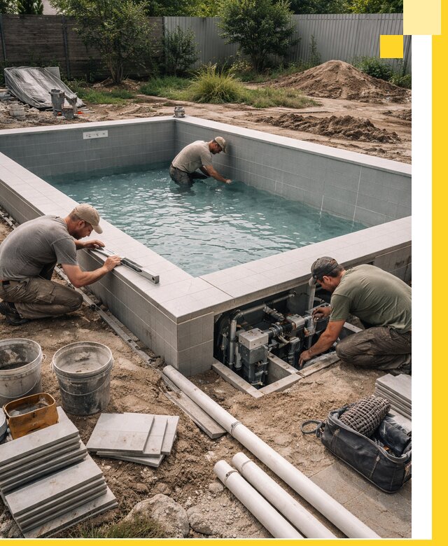 Строительство и монтаж бассейнов для дачи под ключ в Красноуфимске