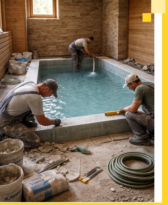 Проектирование и строительство бассейнов для бани в Красноуфимске