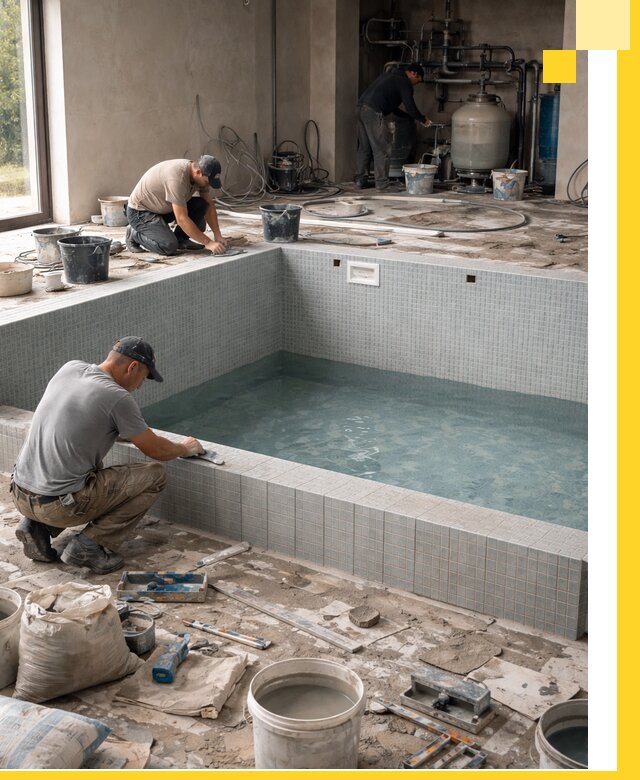 Строительство и монтаж бассейнов в помещении в Красноуфимске