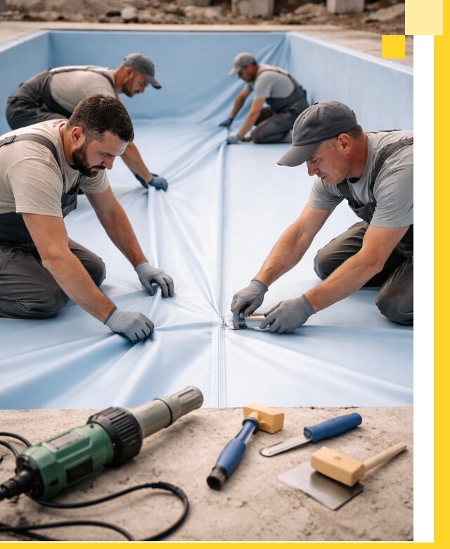 ПВХ пленка для бассейнов с монтажом и гарантией в Красноуфимске