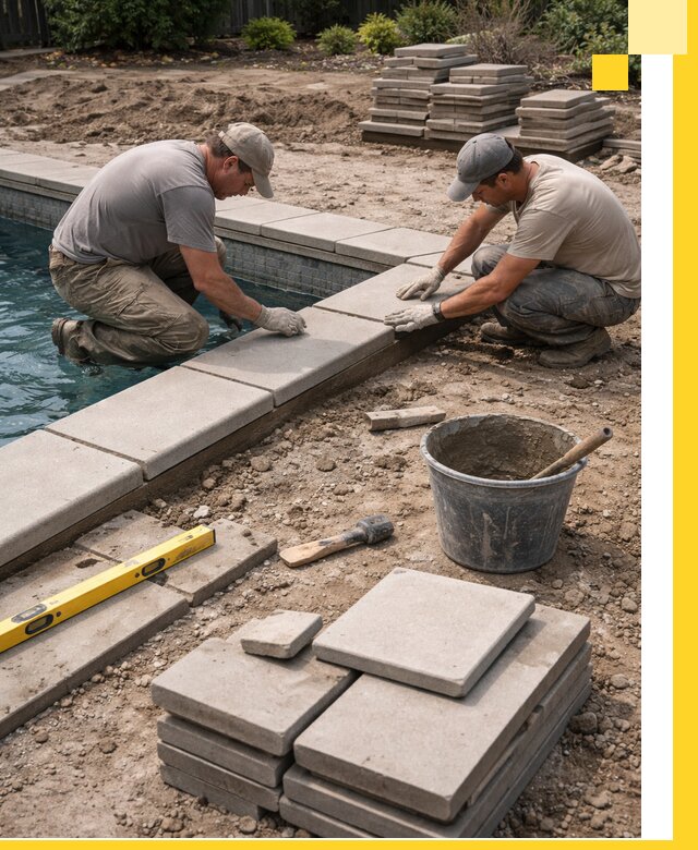 Установка и изготовление копингового камня для бассейнов в Красноуфимске