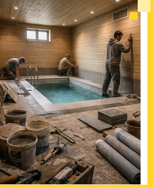 Строительство бани с бассейном и сауной под ключ в Красноуфимске