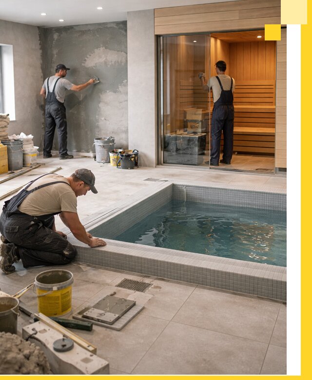 Проектирование и строительство сауны с бассейном в Красноуфимске