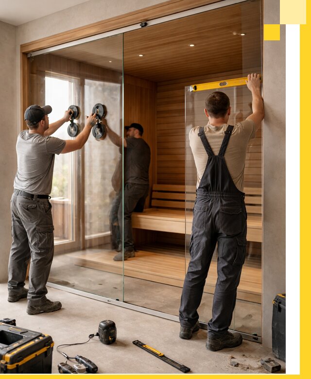 Производство и монтаж стеклянных саун под ключ в Красноуфимске