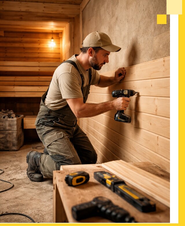 Профессиональная внутренняя отделка бани в Красноуфимске под ключ