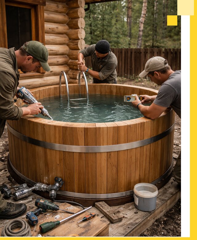 Строительство бань с купелью под ключ и отделкой в Красноуфимске