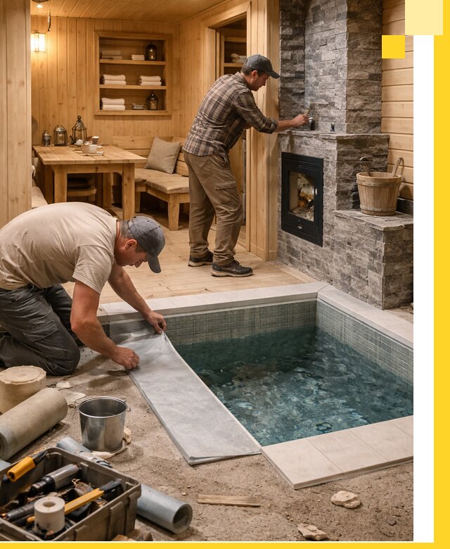 Строительство бань с комнатой отдыха под ключ в Красноуфимске