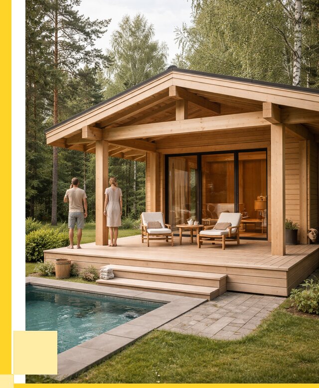 Бани с террасой под ключ в Красноуфимске от 609420 р. | ЭриданКрф