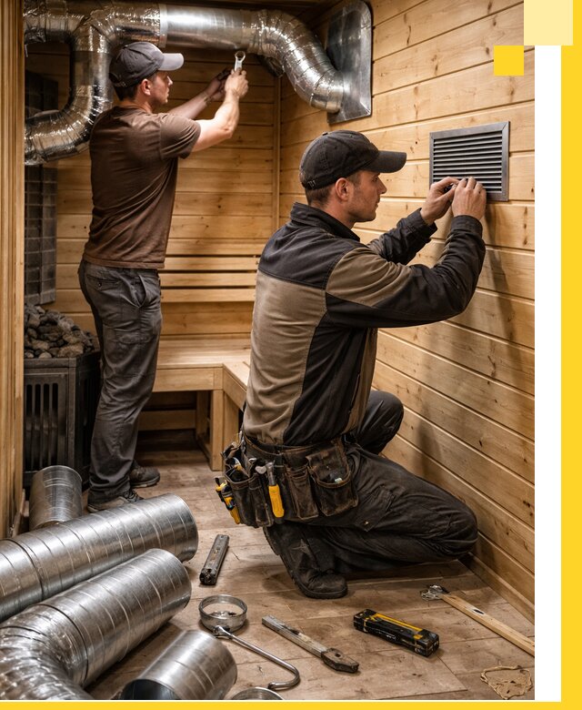 Проектирование и монтаж вентиляции бани в Красноуфимске под ключ