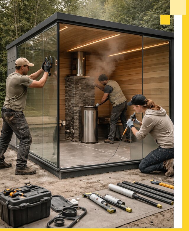 Проектирование и строительство стеклянных бань в Красноуфимске