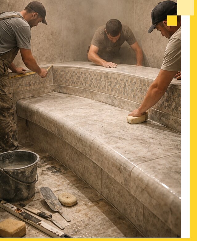 Изготовление и установка сидений для хамама в Красноуфимске