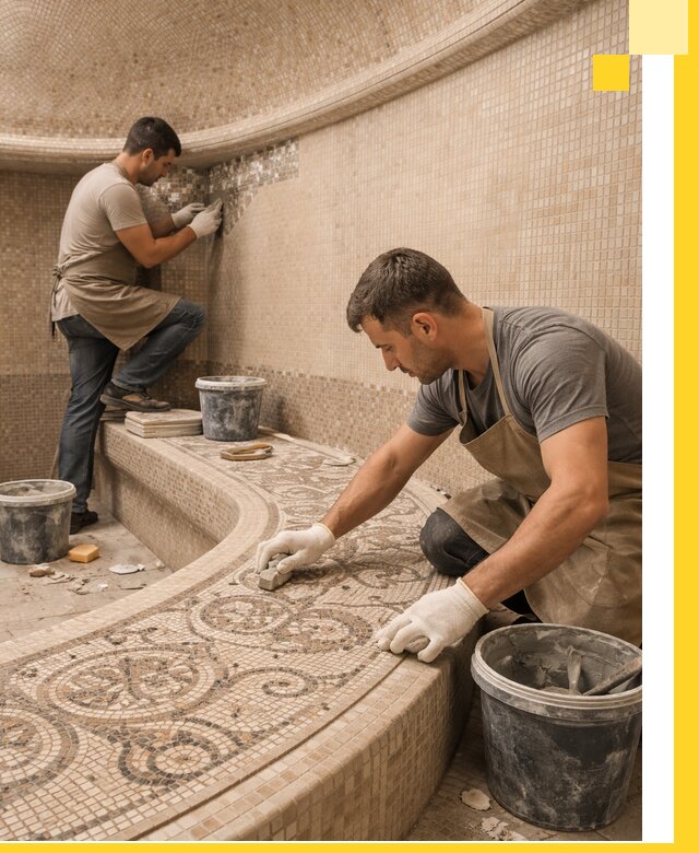 Плитка для хамама в Красноуфимске, укладка, подбор и поставка